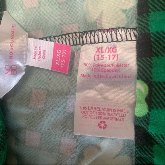 Plaid Lucky Charm Clover Legging . St. Patrick’s Soft Pant - Picture 5 of 9